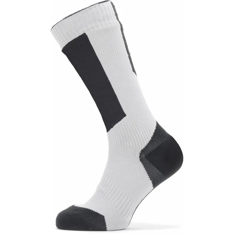 Sealskinz Runton Waterproof Cold Weather Mid Length Sock with Hydrostop Grey/Black/Yellow
